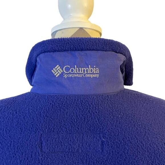 Vintage Columbia Purple Blue Fleece Ski Jacket Sweater Quarter Zip USA Medium - Picture 4 of 5